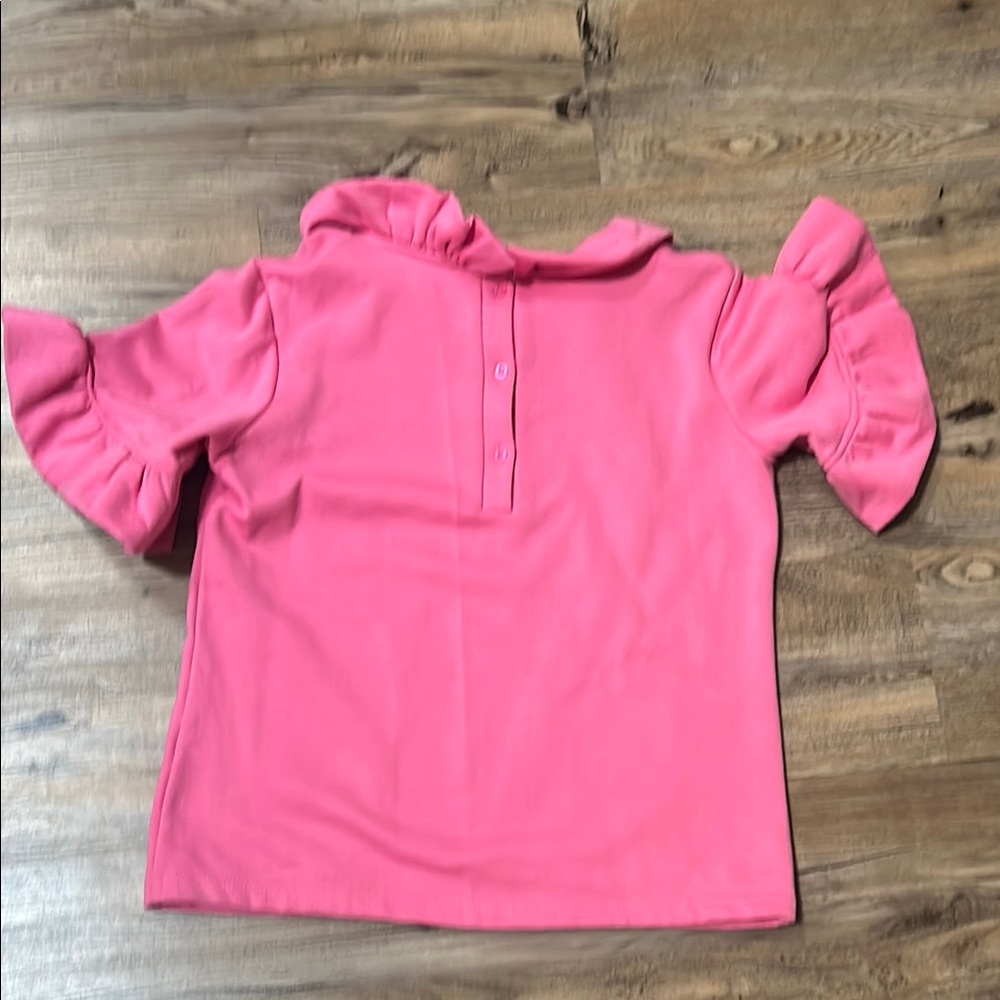 Women's Pink Ruffle Sleeve Sweatshirt Hoodie - Picture 3 of 5